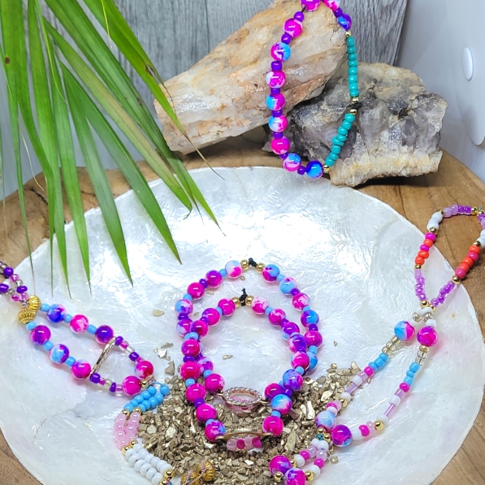 Bohemian  Tye dye Barefoot Sandals and Anklets!! ( Multi Color)